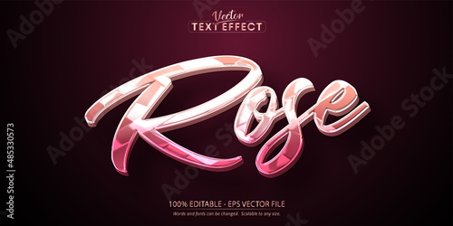 Rose gold text effect, editable shiny rose gold text style