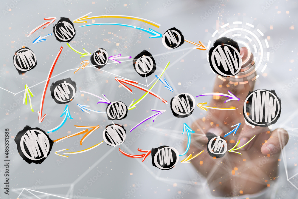 Obraz premium Abstract technology group and data 3d