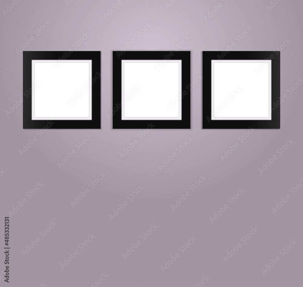 square frames on purple wall mock up wall decor design temlate square frames on purple wall mock up wall decor design temlate