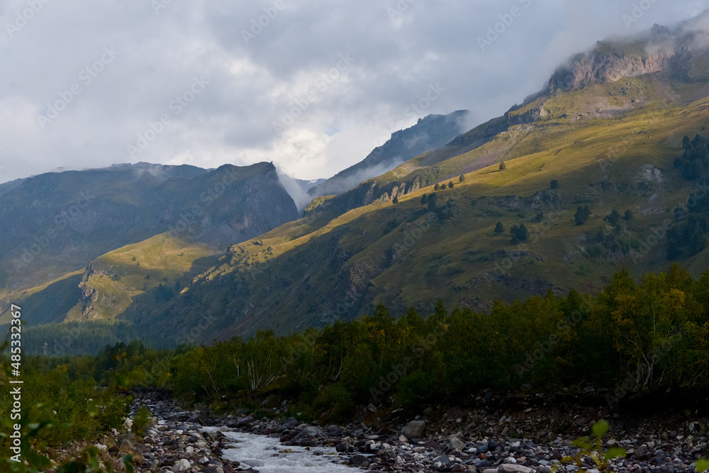 Naklejka premium Caucasus Mountains in September