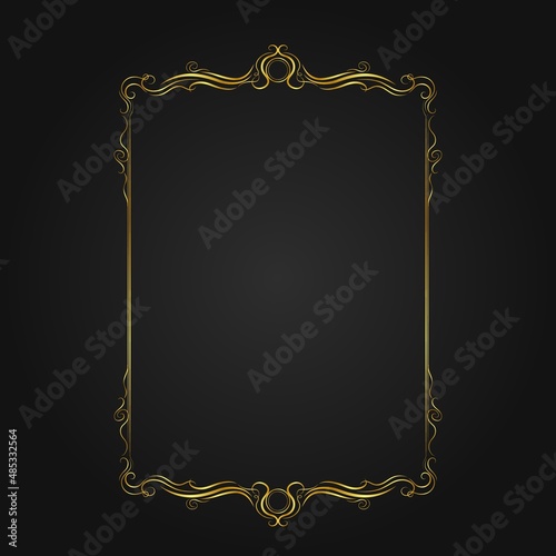 Abstract golden rectangular frame