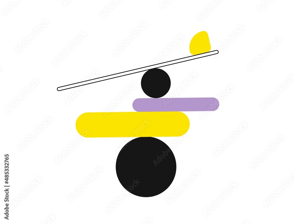 Balance of geometric shapes. Abstract balls and plates balance on edge of each other minimalist harmony and natural vector completeness. Balance of geometric shapes. Abstract balls and plates balance on edge of each other minimalist harmony and natural vector completeness.