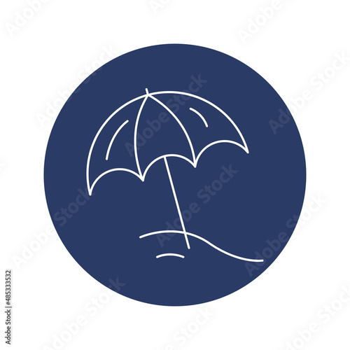 Deck chair umbrella summer beach icon