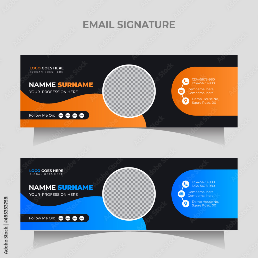Modern Clean Email Signature Template for business With Image and colorful Modern Clean Email Signature Template for business With Image and colorful