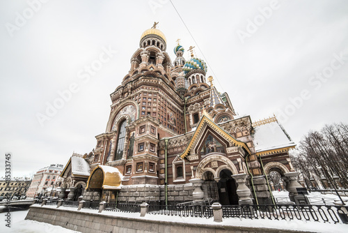 old church in st. petersburg against the sky closeup 