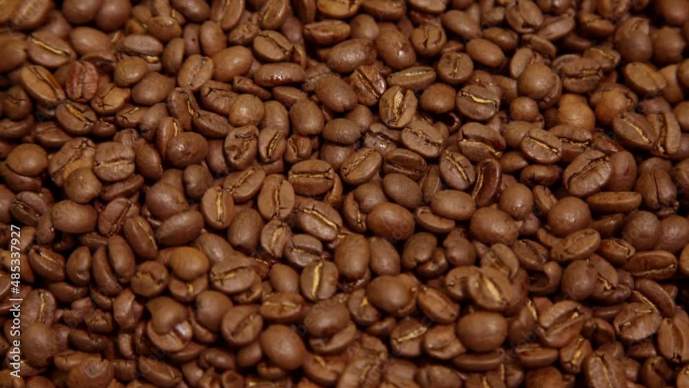 Extreme close up and panorama of tasty and organic colombian coffee beans Extreme close up and panorama of tasty and organic colombian coffee beans