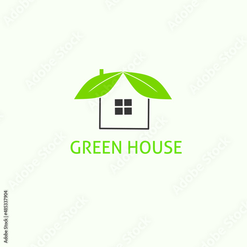 eco house icon leaf roof