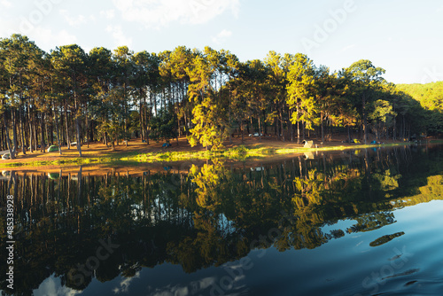 Nature lake and forest Camping location © artrachen