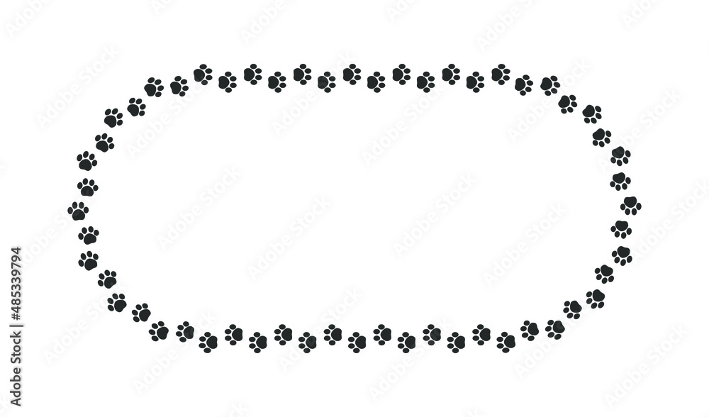 Animal paw print silhouette long frame clipart Animal paw print silhouette long frame clipart