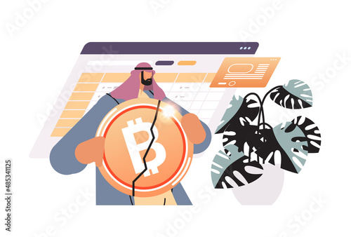 businessman investor with crashed coins cryptocurrency crash bitcoin price collapse crypto loss investment risk crisis