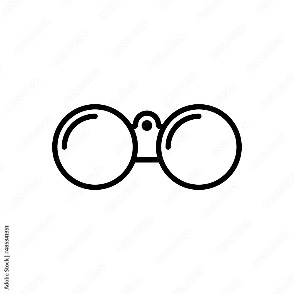 Binoculars vector icon on white isolated background. Layers grouped for easy editing illustration. For your design. Binoculars vector icon on white isolated background. Layers grouped for easy editing illustration. For your design.