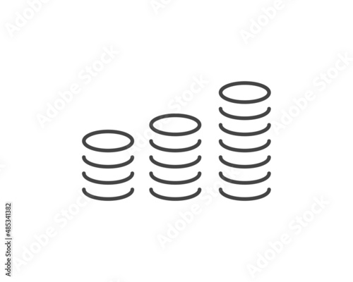  Vector icon money income on white isolated background. Layers grouped for easy editing illustration. For your design.