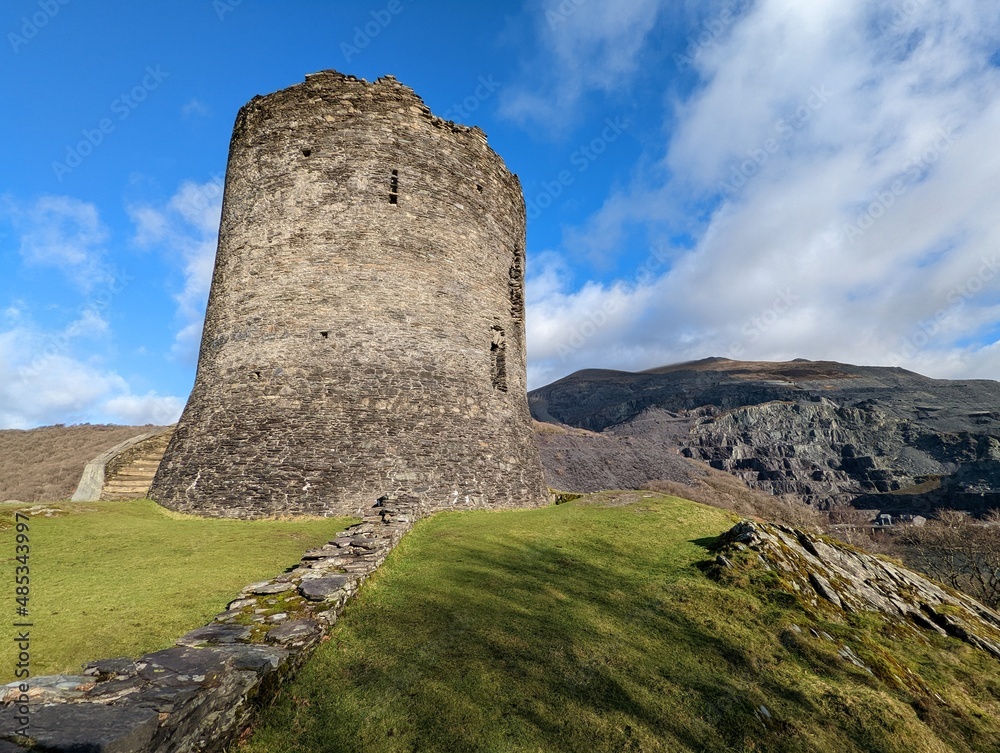 The keep at the medieval Dolbadarn Castle, Llanberis, Gwynedd, Wales, UK
