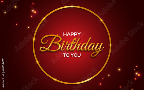 Happy birthday background template with golden lettering and editable 3d text effect.