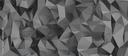 Tableau sur toile 3D rendering of silver color triangle polygonal