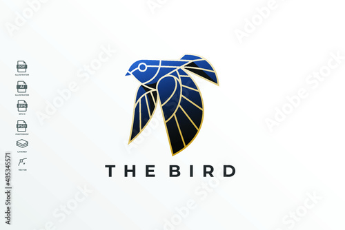 Geometric Lineart Bird Logo Design