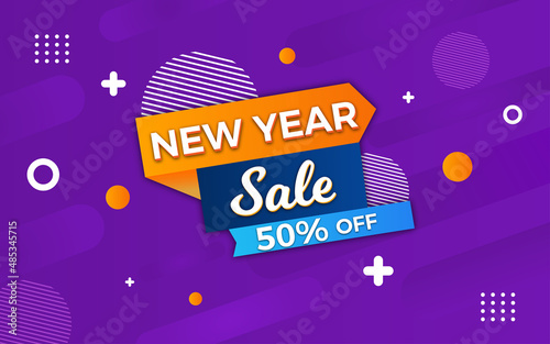 New year sale banner, sale banner promotion template design.