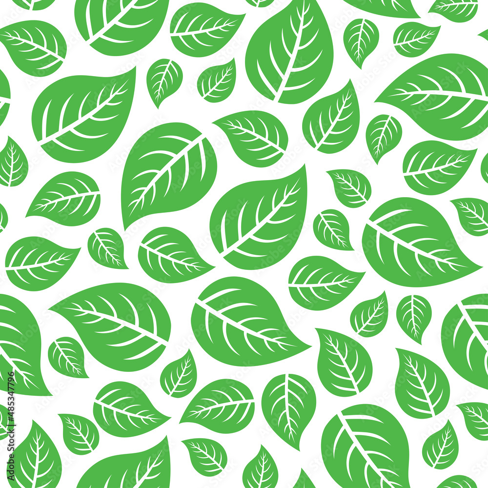 Green leaves pattern seamless