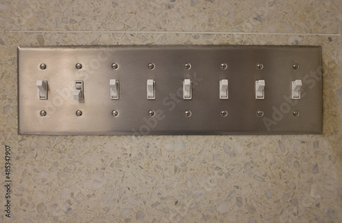 light switch plate with eight switches