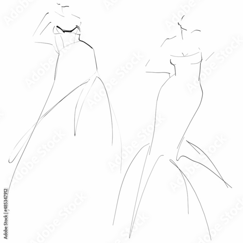 Fotografie Women models in evening dress