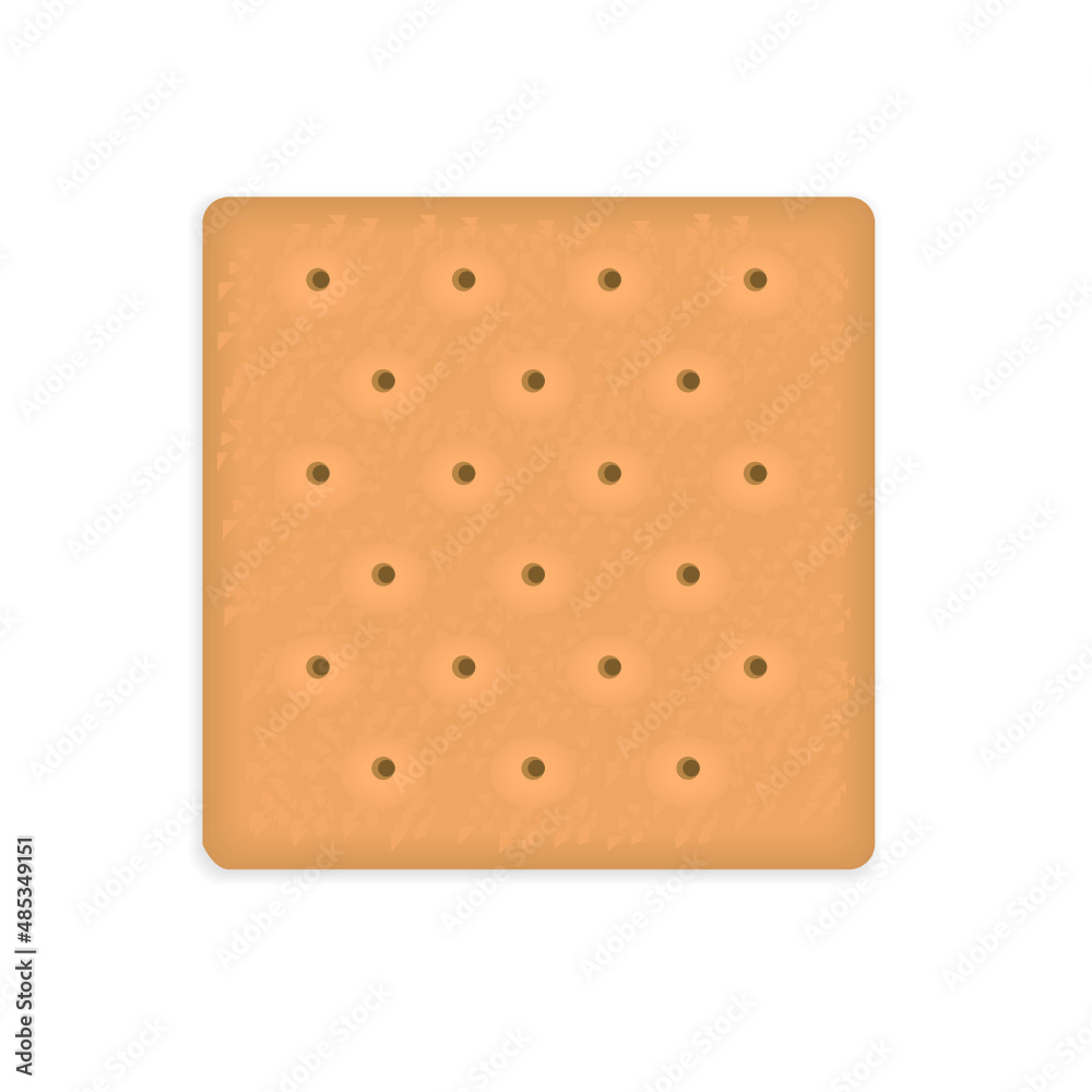 Square Cracker Cookie isolated on a white background