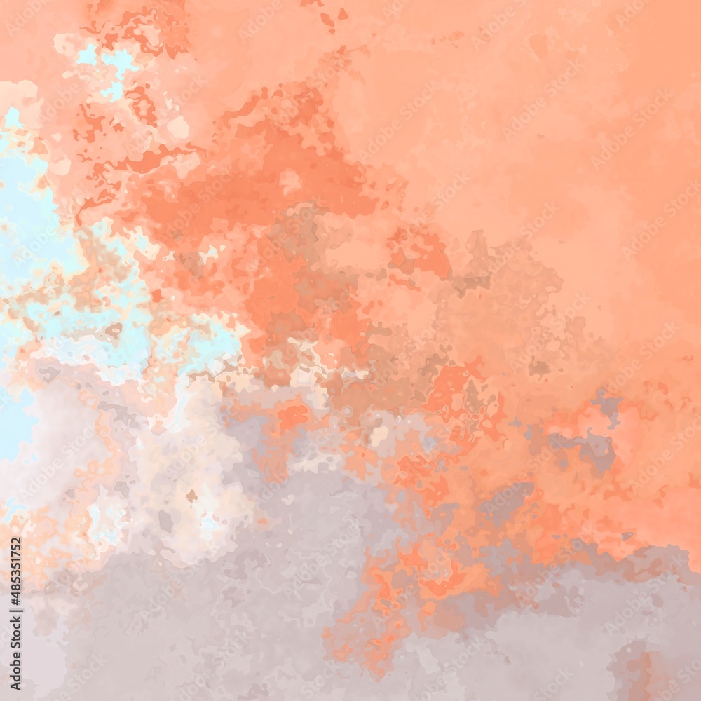 abstract pattern texture background watercolor splotch liquid effect - calming coral salmon pink orange grey blue color