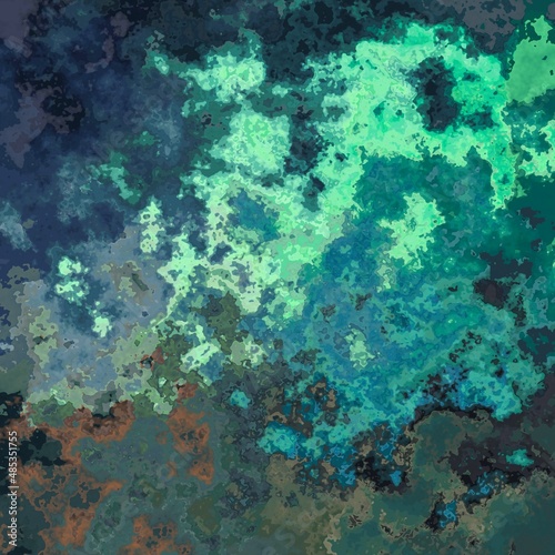 abstract pattern texture background watercolor splotch liquid effect - green blue aurora color