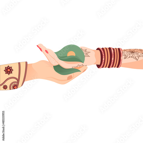 Hindu wedding Creative vector Illustration on white background. photo