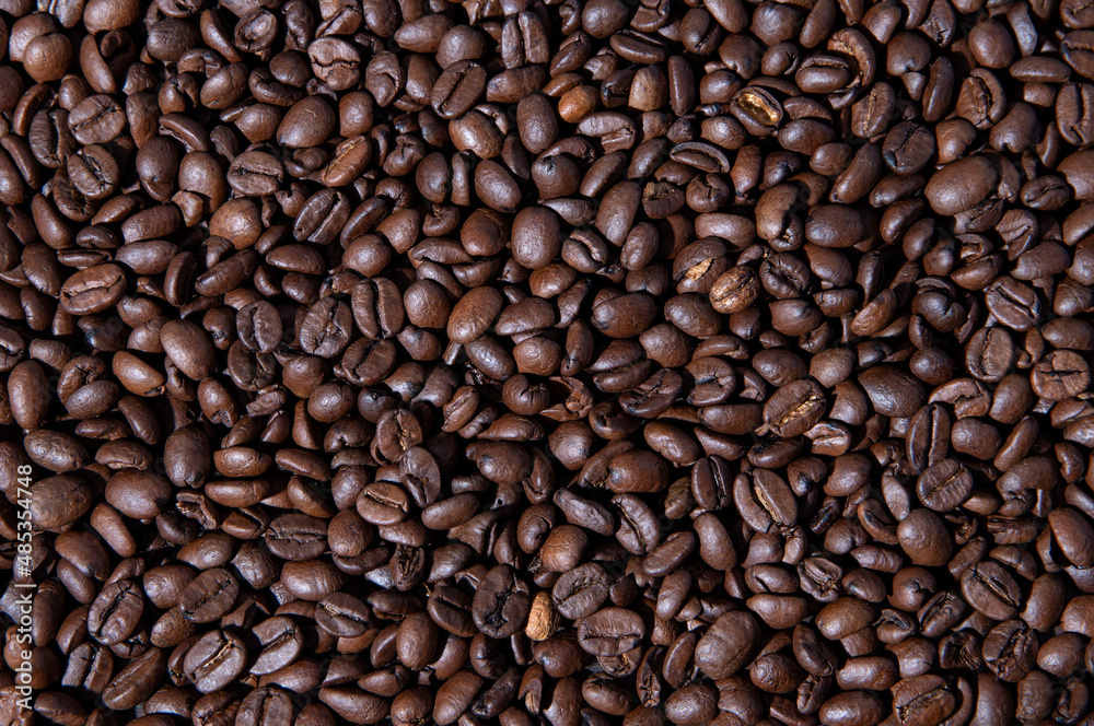 Many brown  coffee beans 