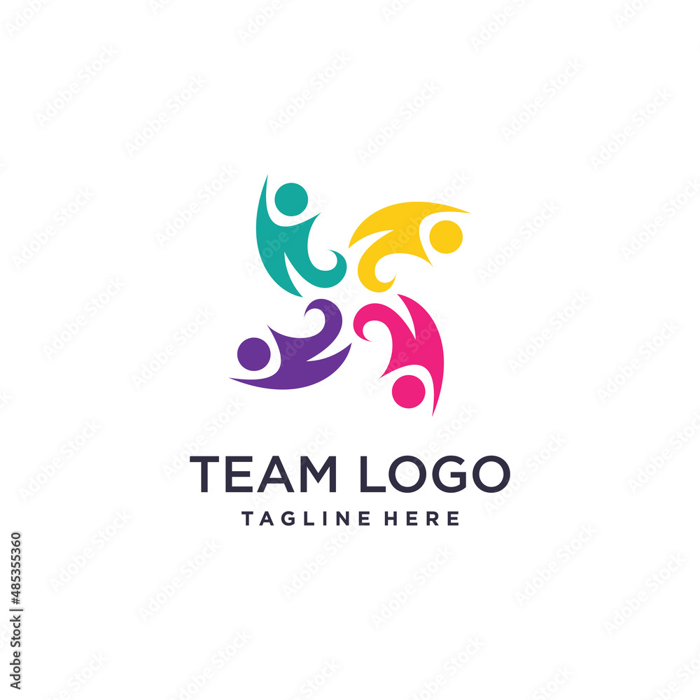 Team work logo design with modern creative style Premium Vector Team work logo design with modern creative style Premium Vector