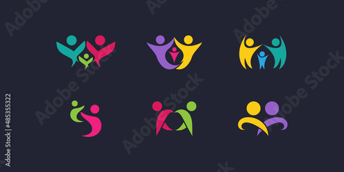 Family logo collection creative style Premium Vector