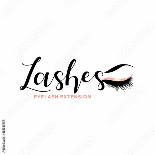 Luxury beauty eyelashes extension logo design