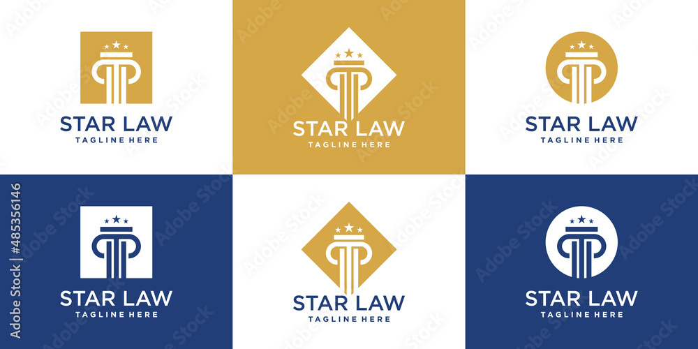 Lawyer logo collection with golden creative concept Premium Vector