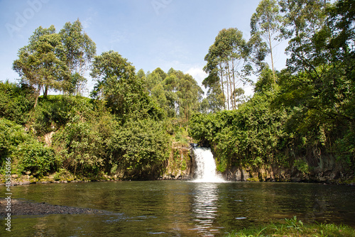 Landscape with Kathiri Falls in Kirinyaga County in Kenya.