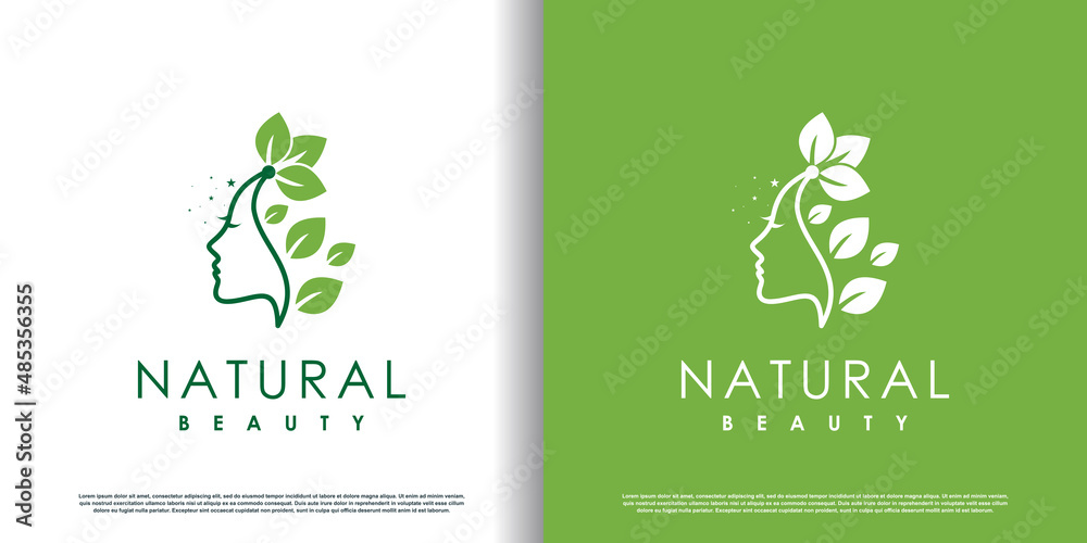 Nature beauty logo design with unique style Premium Vector Stock Vector ...