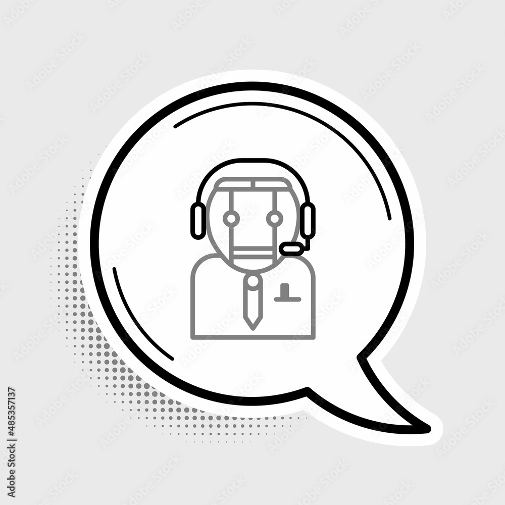 Line Worker robot icon isolated on grey background. Colorful outline concept. Vector Line Worker robot icon isolated on grey background. Colorful outline concept. Vector