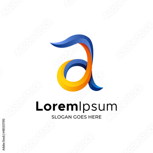 Letter A logo, initials, colorful modern style icon design, unique