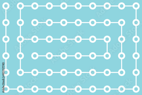 Seamless Pattern with Chains. Seamless Line and Circle Abstract Pattern with Blue Background.