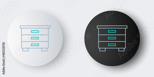 Line Furniture nightstand icon isolated on grey background. Colorful outline concept. Vector