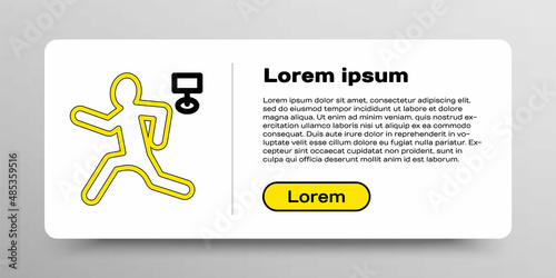 Line Murder icon isolated on white background. Body, bleeding, corpse, bleeding icon. Concept of crime scene. Colorful outline concept. Vector