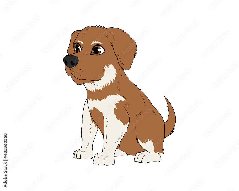 Cartoon dog sitting deals