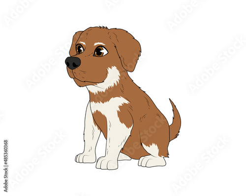 dog sitting cartoon vector animal 1