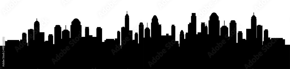 Silhouette design of skyscrapers with black color for decoration,vector illustration