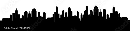 Silhouette design of skyscrapers with black color for decoration vector illustration