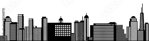 Silhouette design of skyscrapers with black color for decoration,vector illustration © Terd486