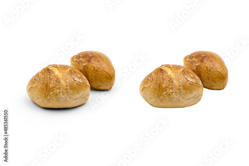 Dinkelbrötchen aus der Bäckerei, isoliert auf weißem Hintergrund
