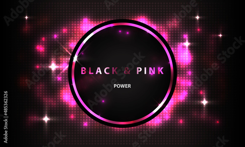 Black And Pink Color Power Background - Vector