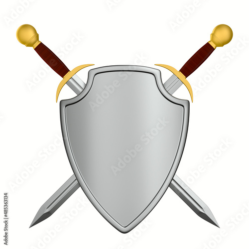 shield and two swords on wh...