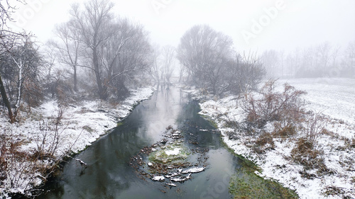 River in winter fog   © MLPhoto
