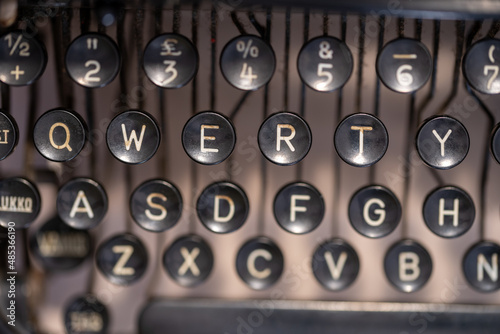 Vintage   old  typewriter. QWERTY -keyboard